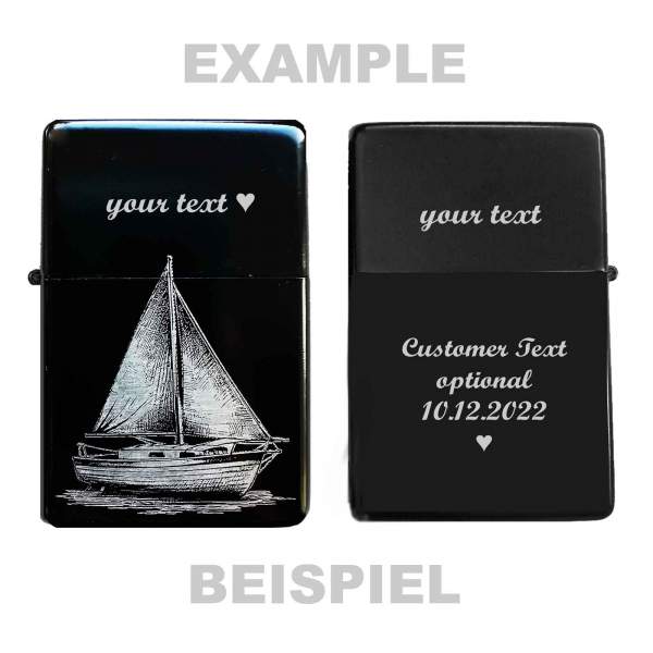 Segelboot Feuerzeug mit Gravur personalisiertes Geschenk Segeln Segelverein