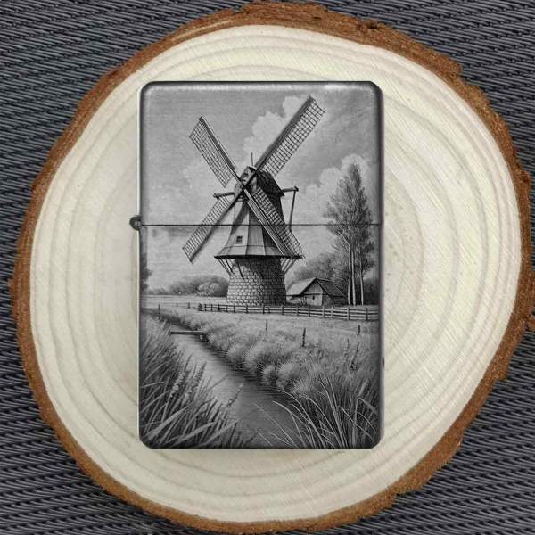 Feuerzeug Windmühle Mühle – personalisierbar
