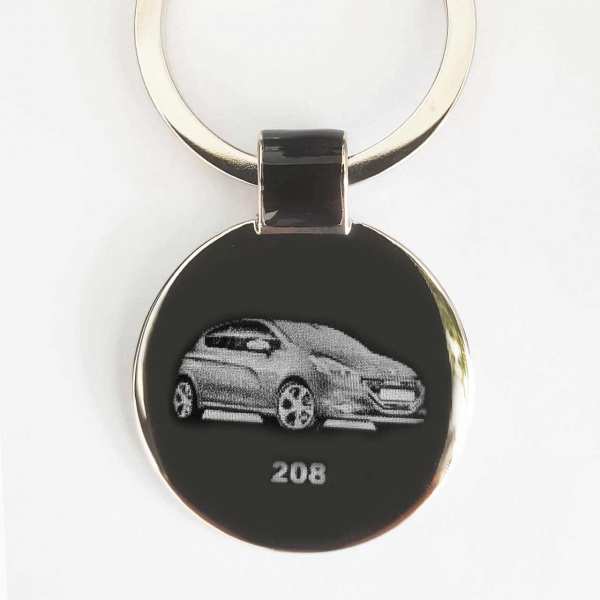 Peugeot 208 Schlüsselanhänger personalisiert mit Gravur