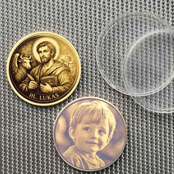 Moneda de protección San Lucas  Talismán personalizado