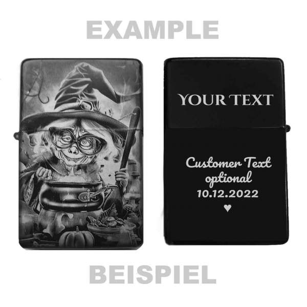 Feuerzeug Hexe Halloween No1 – personalisierbar