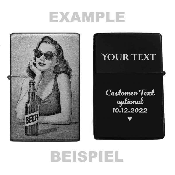 Feuerzeug Vintage Girl Lifestyle – stilvoll & personalisierbar