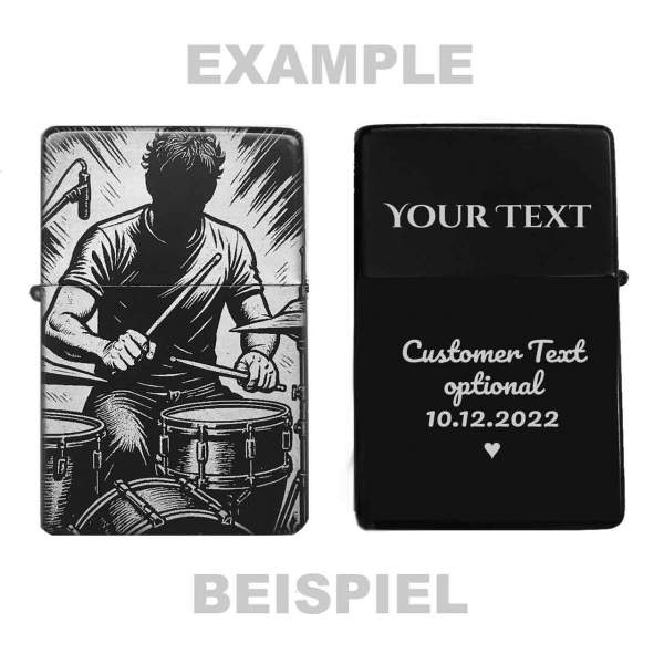 Feuerzeug Drummer Player Schlagzeug – personalisierbar
