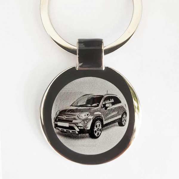Fiat 500x Cross Schlüsselanhänger personalisiert mit Gravur