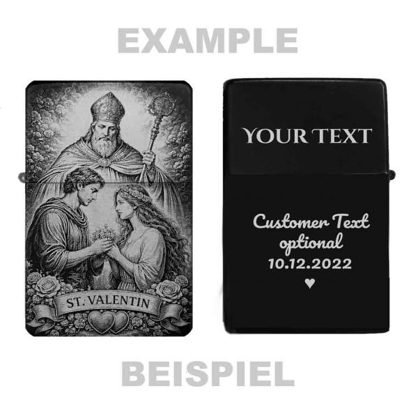 Feuerzeug St. Valentin Motiv – Gravur optional Valentinstag