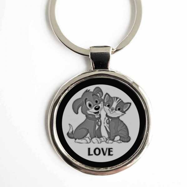 Hund Katze Love Schlüsselanhänger personalisiert mit Gravur