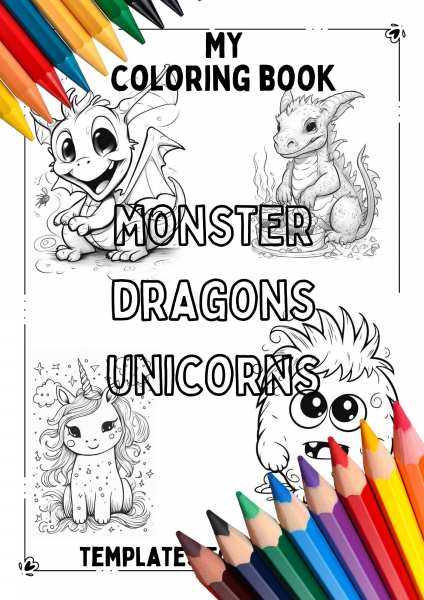 Freundliche Monster, süße Drachen und Feen, Einhörner