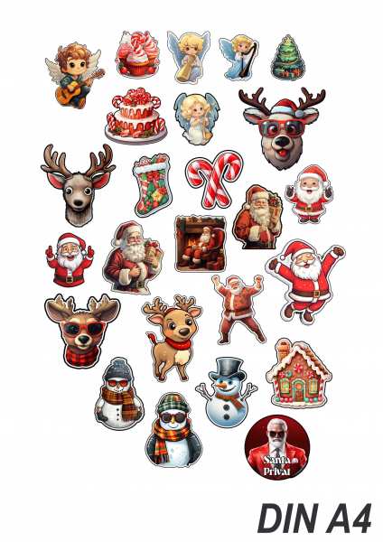 Selbstklebende Weihnachtssticker - 25 hochwertige Aufkleber für Geschenke Karten Handy