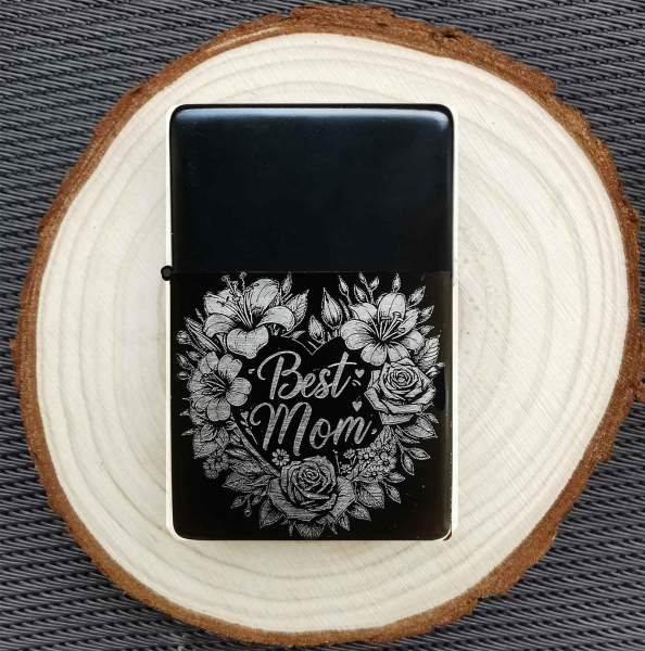 Best Mom Feuerzeug mit Gravur personalisiertes Geschenk Muttertag Glücksbringer