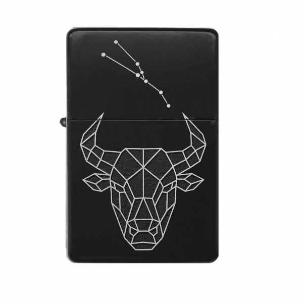 Sturmfeuerzeug "Sternzeichen Stier – Line Art" – personalisierbar