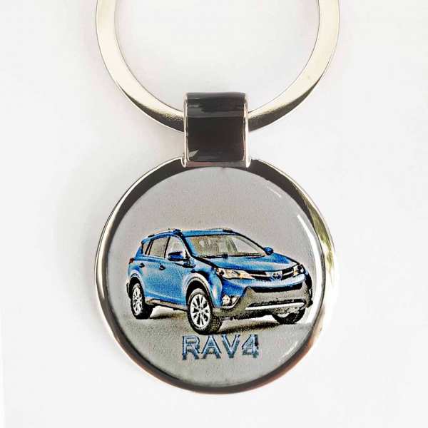 Toyota RAV4 Foto Schlüsselanhänger personalisiert mit Gravur