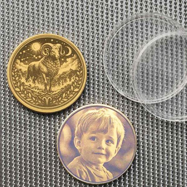 Personalisierte Sternzeichen Münze "Widder" | Widder & Sterne | Messing