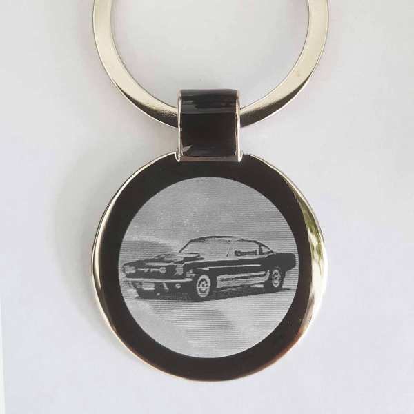 Ford Mustang Fastback Schlüsselanhänger personalisiert mit Gravur
