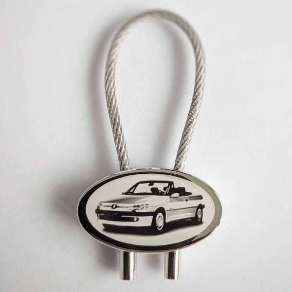 Peugeot 306 Cabrio Gravur Schlüsselanhänger personalisiert - original Fotogravur
