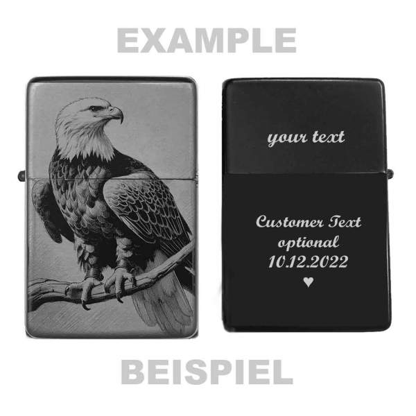 Seeadler Feuerzeug mit majestätischem Adlerkopf-Design – optional mit individueller Gravur