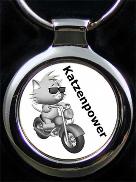 Katzenpower Comic Schlüsselanhänger personalisiert