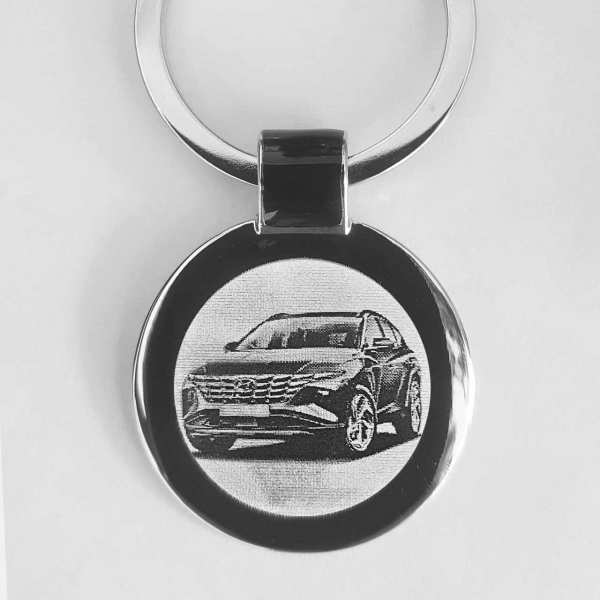Hyundai Tucson ab 2021 Gravur Schlüsselanhänger personalisiert - original Fotogravur