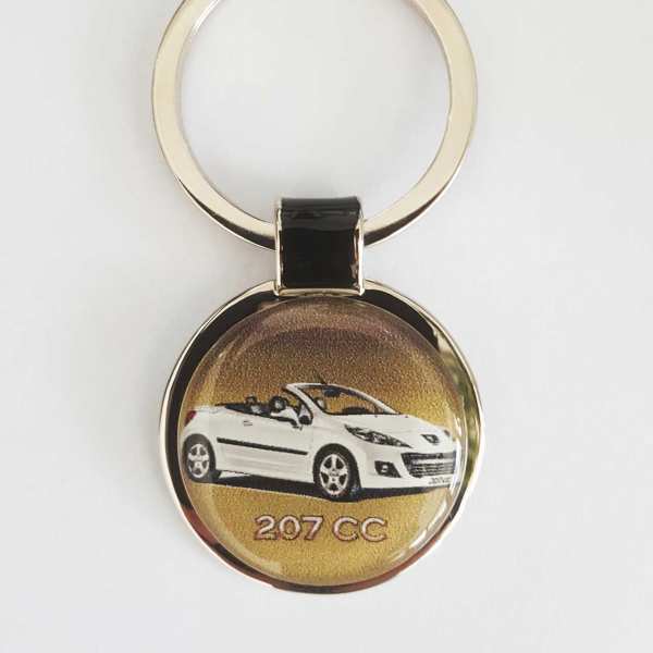 Peugeot 207cc Farb Schlüsselanhänger personalisiert