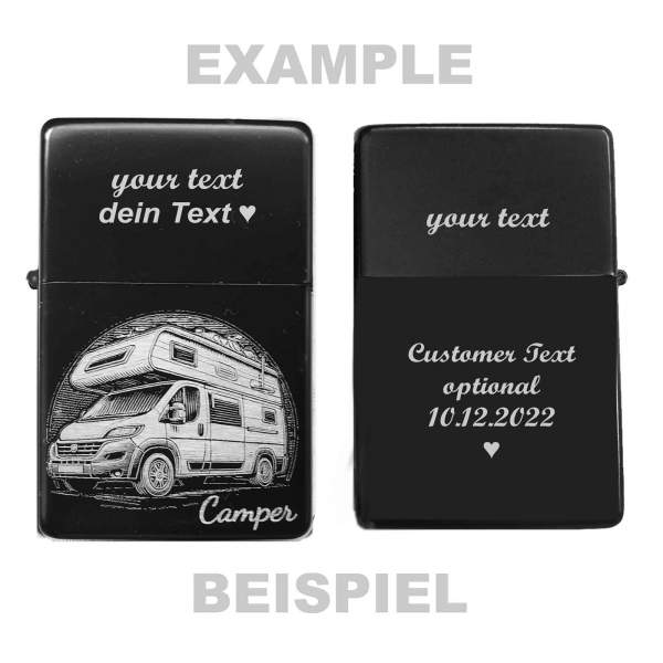 Camper Feuerzeug personalisierbar Geschenkidee für Wohnmobil und Camping Fans