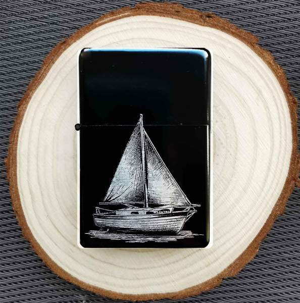 Segelboot Feuerzeug mit Gravur personalisiertes Geschenk Segeln Segelverein