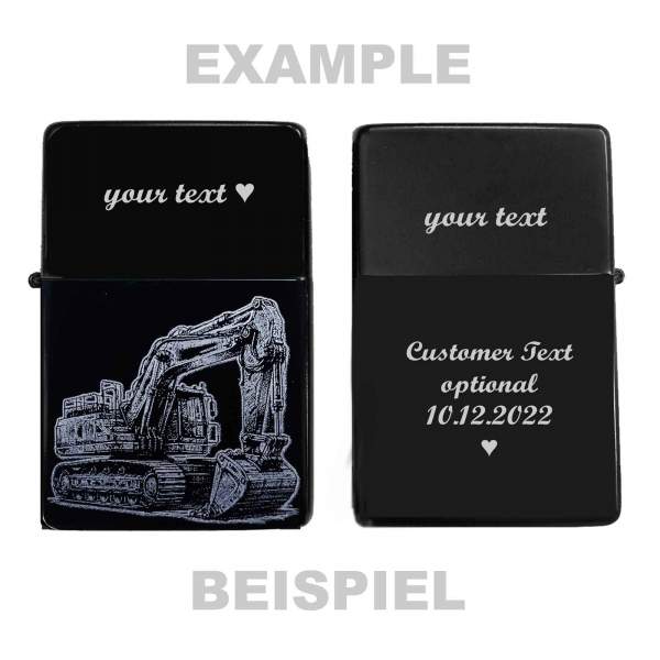 Briquet de conducteur de pelle et gravure de texte propre