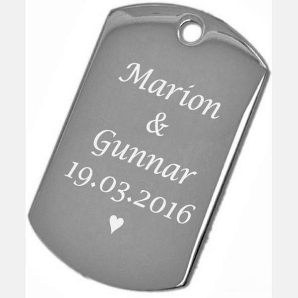 Edelstahl ID Tag RS Textgravur