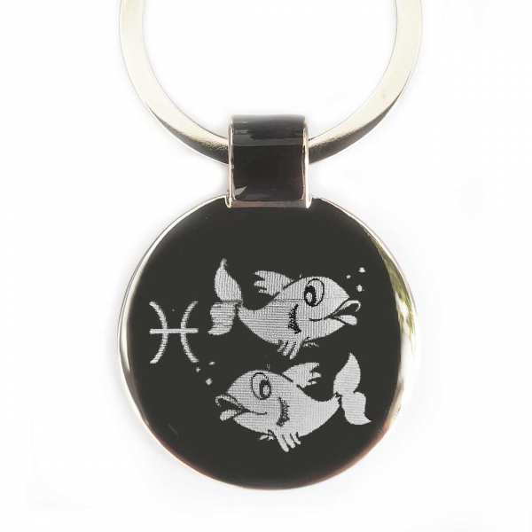 Sternzeichen Fische Schlüsselanhänger personalisiert mit Gravur