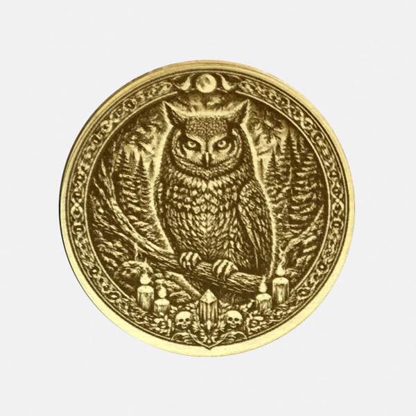 Personalisiertes Krafttier Eule | Messingmünze Gravur