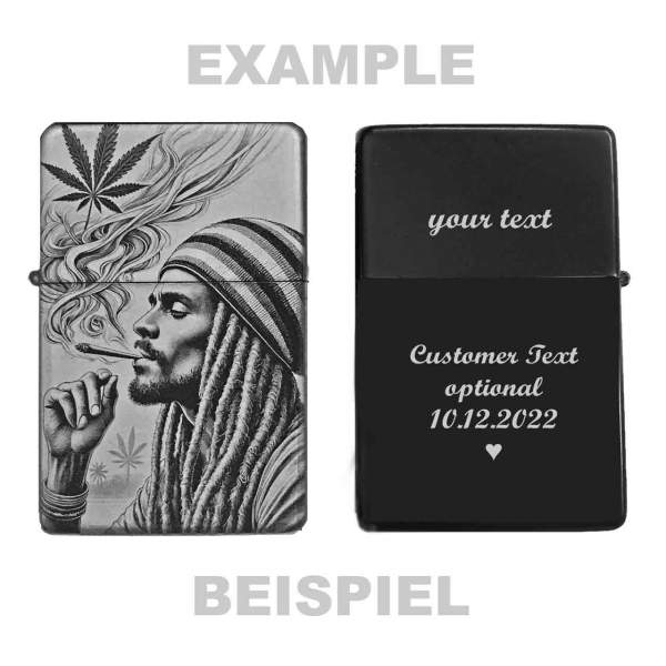 Cannabis Feuerzeug Hanf Reggae - personalisierbar