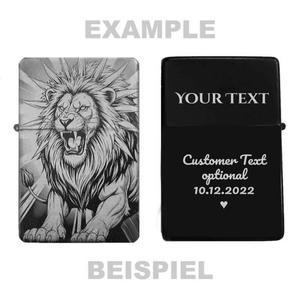 Löwenkopf Feuerzeug Lion optional personalisiert