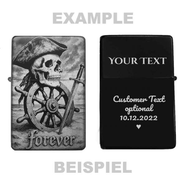 Forever Skull Feuerzeug Pirat optional personalisiert