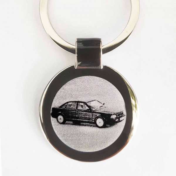 Audi 80 Gravur Schlüsselanhänger personalisiert - original Fotogravur