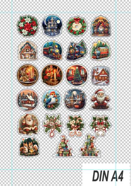Schöne Weihnachtssticker 23 unterschiedliche hochwertige Motive