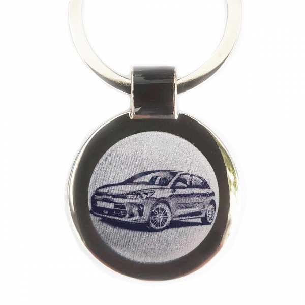 Kia Rio Modell 2017 Schlüsselanhänger personalisiert mit Gravur