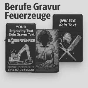 Feuerzeuge mit Berufsmotiven graviert