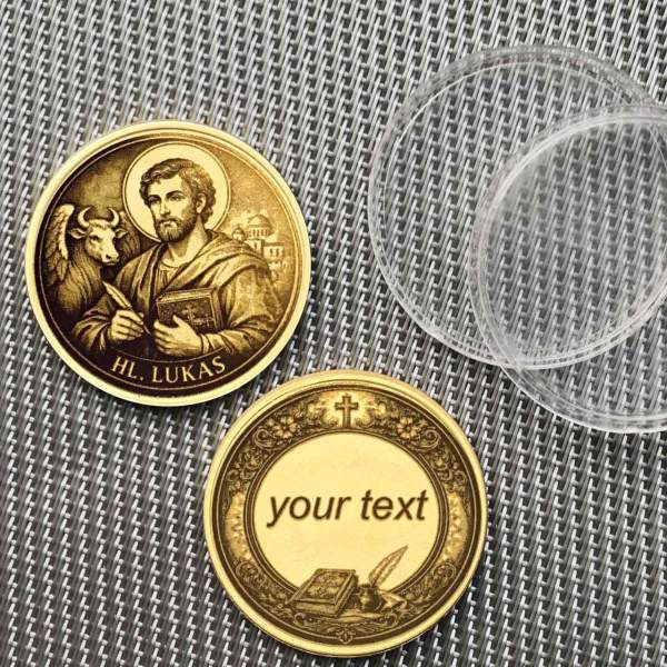 Moneda de protección San Lucas  Talismán personalizado