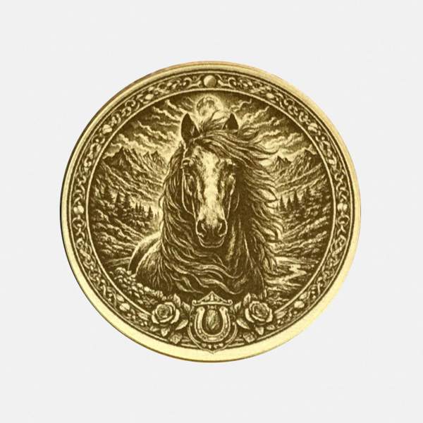 Personalisiertes Krafttier Pferd | Messingmünze Gravur