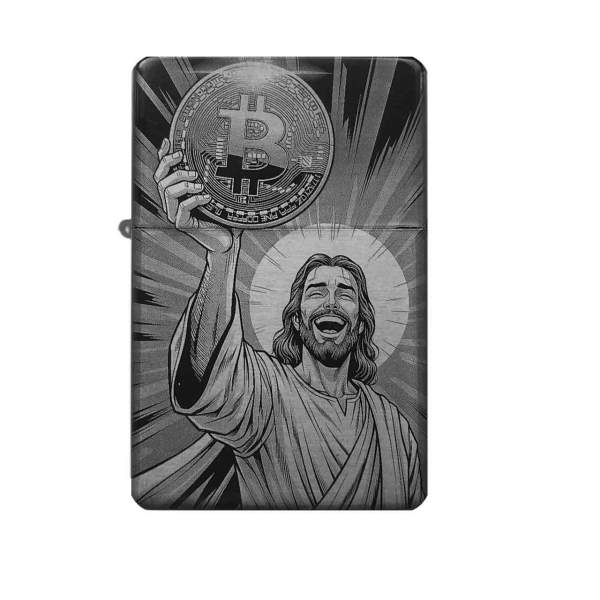 Bitcoin Jünger Feuerzeug mit Gravur | optional personalisiert | Shop-Fotogravur.de