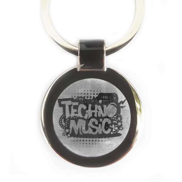 Techno Music Gravur Schlüsselanhänger personalisiert