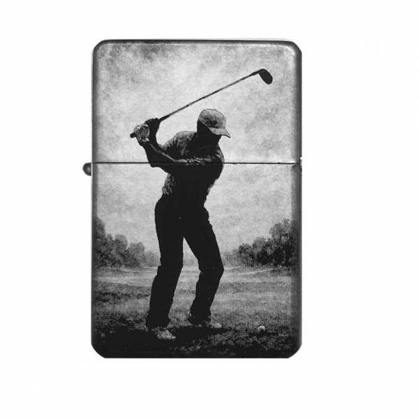 Sturmfeuerzeug "Golfer Spieler Abschlag" – personalisierbar