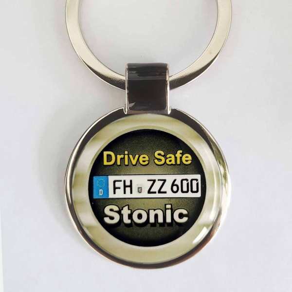 Kia Stonic Drive Safe Schlüsselanhänger personalisiert & Kennzeichen & Gravur