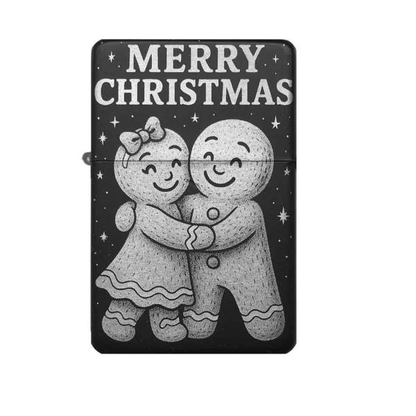 Lebkuchen Liebespaar Feuerzeug Merry Christmas mit Gravur | optional personalisiert | Shop-Fotogravur.de