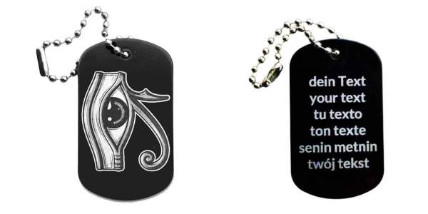 Auge des Horus Dog Tag Anhänger optional personalisiert
