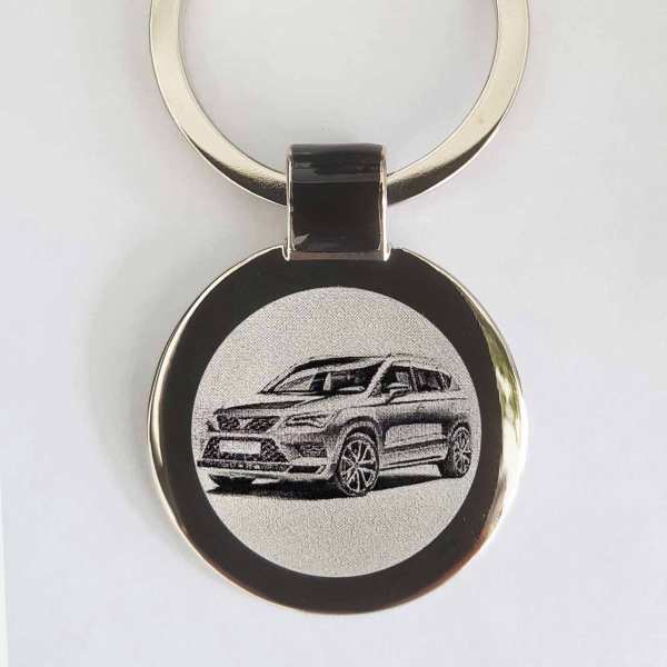 Cupra Ateca Modell 2019 Gravur Schlüsselanhänger personalisiert - original Fotogravur
