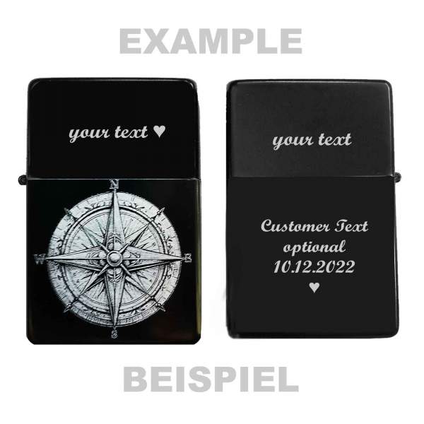 Kompass Feuerzeug mit Gravur personalisiertes Geschenk Segeln Segelverein Nautik