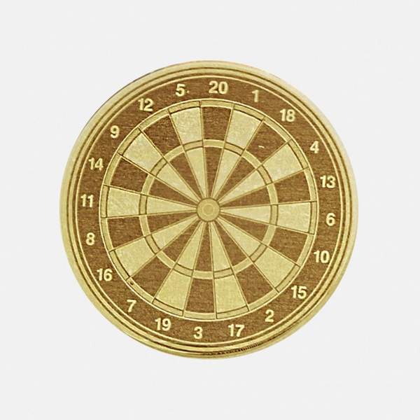 Personalisierte Darts Münze "Board" | Gravur oben & unten | Messing Glücksbringer