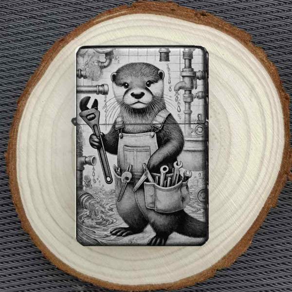 Feuerzeug Handwerker-Otter Hausmeister – personalisierbar