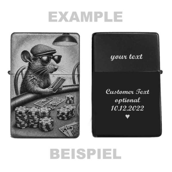 Feuerzeug Poker Fun Maus – personalisierbar