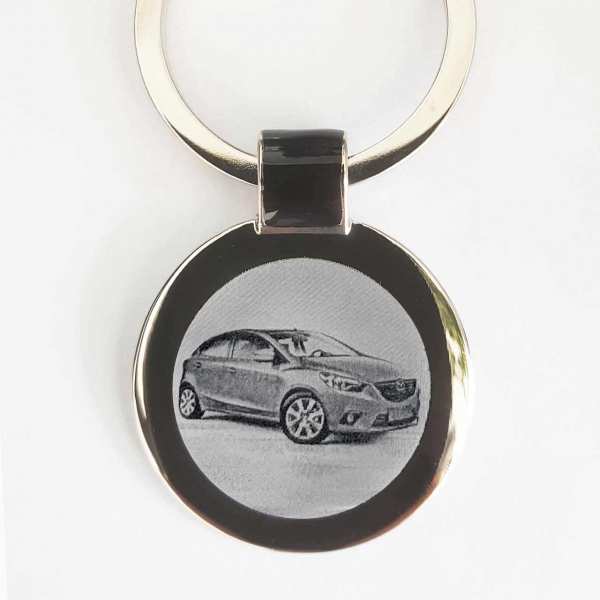 Mazda 2 Modell 2014 Gravur Schlüsselanhänger personalisiert mit Gravur