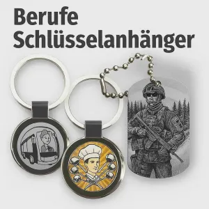 Schlüsselanhänger mit Berufen graviert